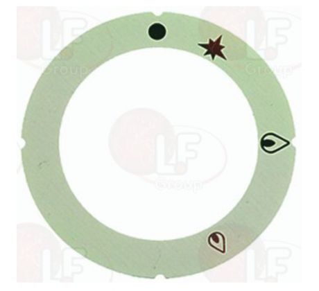 Samolepiaci disk 63 mm so symbolom plameňa s iskrou