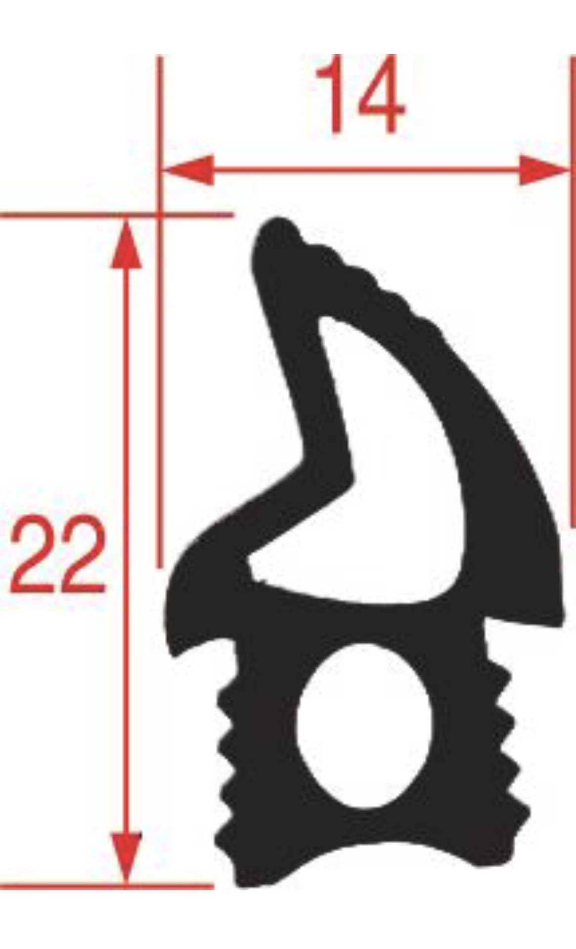 Tesnenie dverí UNOX 1900mm